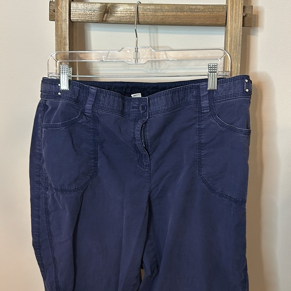 Chico’s Cotton and Spandex Casual Navy Pants Size 2 (Large-12) with Four Pockets - Picture 3 of 17